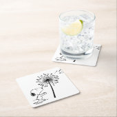 Snoopy mit Kronleuchter Rechteckiger Pappuntersetzer (Vor Ort)