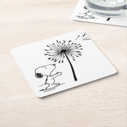 Snoopy mit Kronleuchter Rechteckiger Pappuntersetzer (angewinkelt)