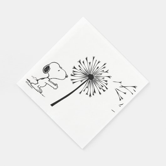 Snoopy mit Kronleuchter Serviette (Ecke)