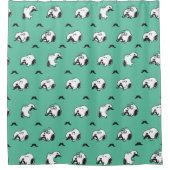 Snoopy Mustaches & Aquamarines Muster Duschvorhang (Vorderseite)