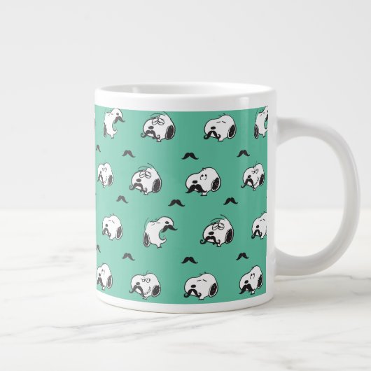 Snoopy Mustaches & Aquamarines Muster Jumbo-Tasse (Rechts)