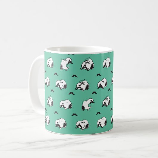 Snoopy Mustaches & Aquamarines Muster Kaffeetasse (Vorderseite Links)