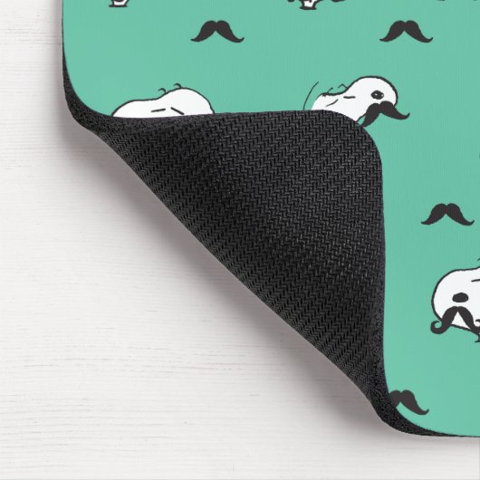 Snoopy Mustaches & Aquamarines Muster Mousepad (Ecke)