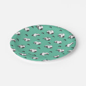 Snoopy Mustaches & Aquamarines Muster Pappteller (Schrägansicht)