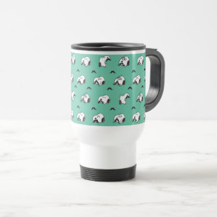 Snoopy Mustaches & Aquamarines Muster Reisebecher