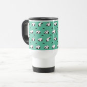 Snoopy Mustaches & Aquamarines Muster Reisebecher (Vorderseite Links)