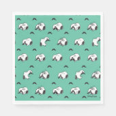 Snoopy Mustaches & Aquamarines Muster Serviette (Vorderseite)