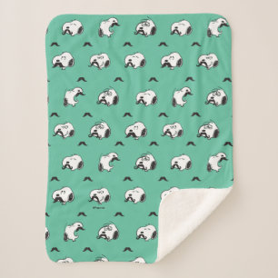 Snoopy Mustaches & Aquamarines Muster Sherpadecke