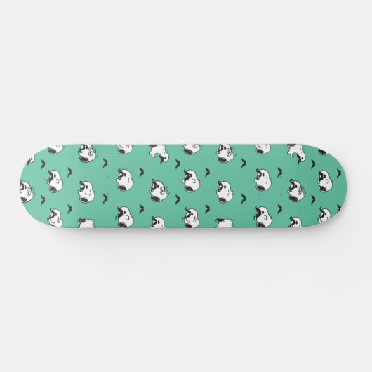 Snoopy Mustaches & Aquamarines Muster Skateboard (Horizontal)
