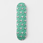 Snoopy Mustaches & Aquamarines Muster Skateboard (Vorderseite)