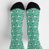 Snoopy Mustaches & Aquamarines Muster Socken (Oben)