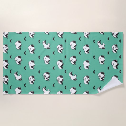 Snoopy Mustaches & Aquamarines Muster Strandtuch (Vorderseite)