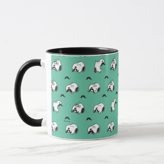Snoopy Mustaches & Aquamarines Muster Tasse (Links)