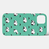 Snoopy Mustaches & Teal Pattern Case-Mate iPhone Hülle (Rückseite (Horizontal))