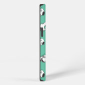 Snoopy Mustaches & Teal Pattern iPhone Hülle (Rechte Seite)