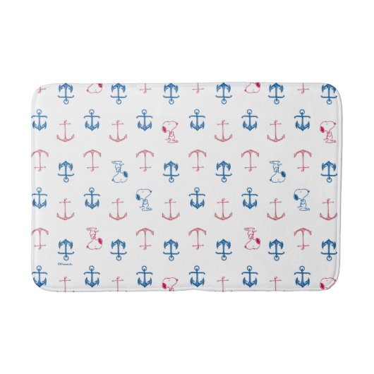 Snoopy Nautical Anchor Pattern Badematte (Vorderseite)
