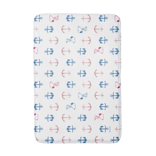Snoopy Nautical Anchor Pattern Badematte (Vorderseite Vertikal)