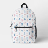 Snoopy Nautical Anchor Pattern Bedruckter Rucksack (Vorderseite)