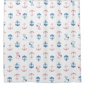 Snoopy Nautical Anchor Pattern Duschvorhang (Vorderseite)