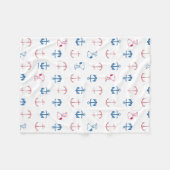 Snoopy Nautical Anchor Pattern Fleecedecke (Vorderseite (Horizontal))
