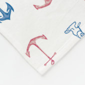 Snoopy Nautical Anchor Pattern Fleecedecke (Ecke)