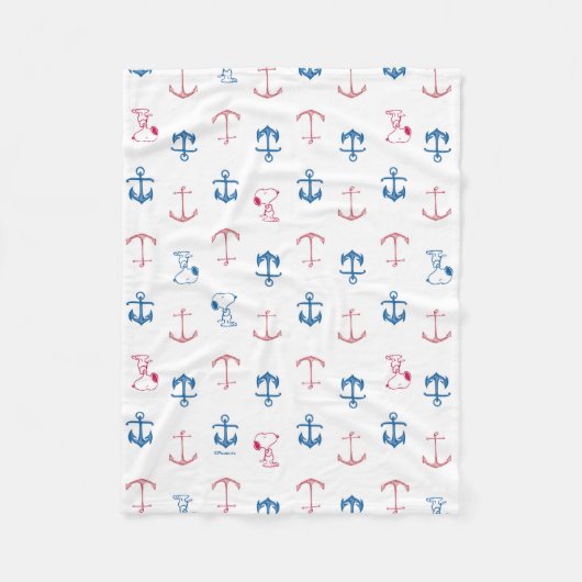 Snoopy Nautical Anchor Pattern Fleecedecke (Vorderseite)