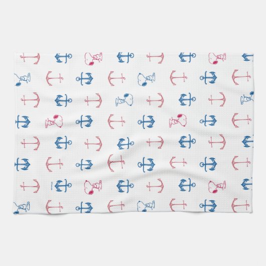 Snoopy Nautical Anchor Pattern Geschirrtuch (Horizontal)