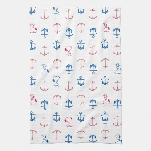 Snoopy Nautical Anchor Pattern Geschirrtuch (Vertikal)