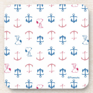 Snoopy Nautical Anchor Pattern Getränkeuntersetzer