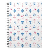 Snoopy Nautical Anchor Pattern Notizblock (Vorderseite)