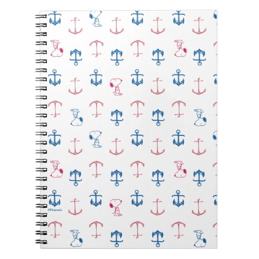 Snoopy Nautical Anchor Pattern Notizblock (Vorderseite)