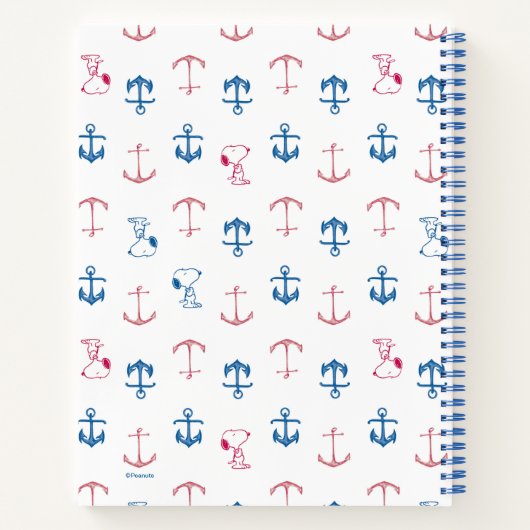 Snoopy Nautical Anchor Pattern Notizblock (Rückseite)