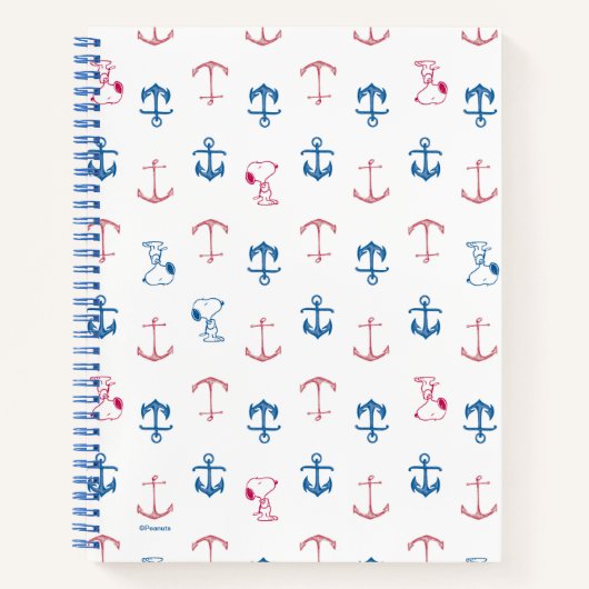 Snoopy Nautical Anchor Pattern Notizblock (Vorderseite)