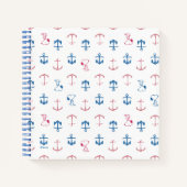 Snoopy Nautical Anchor Pattern Notizblock (Vorderseite)