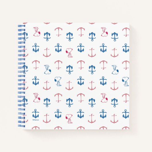 Snoopy Nautical Anchor Pattern Notizblock (Vorderseite)