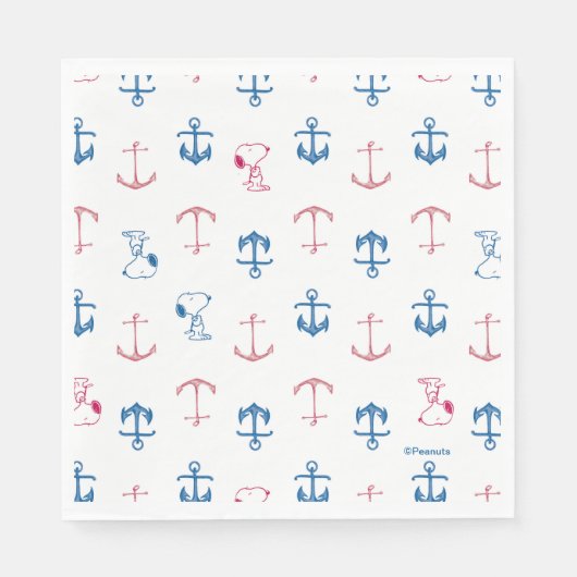Snoopy Nautical Anchor Pattern Serviette (Vorderseite)