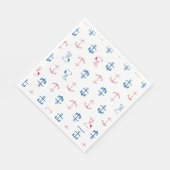 Snoopy Nautical Anchor Pattern Serviette (Ecke)