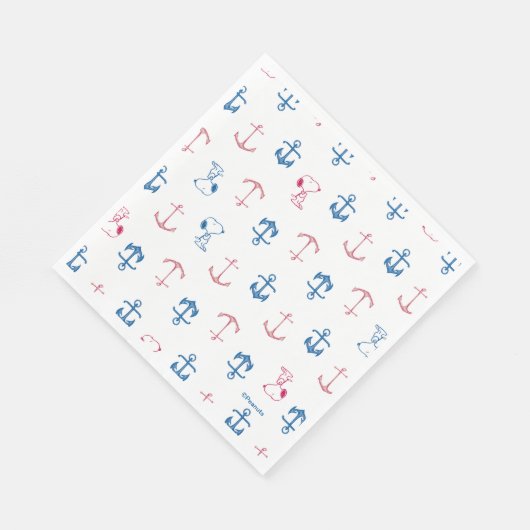 Snoopy Nautical Anchor Pattern Serviette (Ecke)