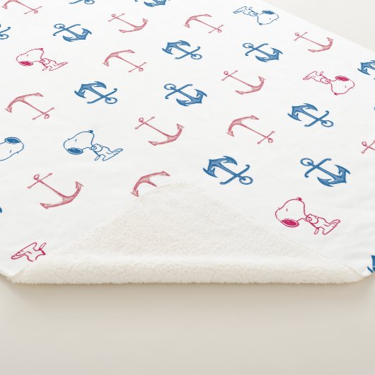 Snoopy Nautical Anchor Pattern Sherpadecke (3/4)