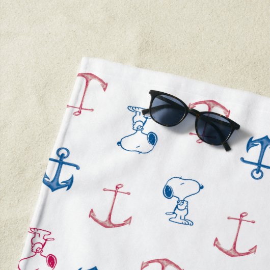 Snoopy Nautical Anchor Pattern Strandtuch (Beispiel)