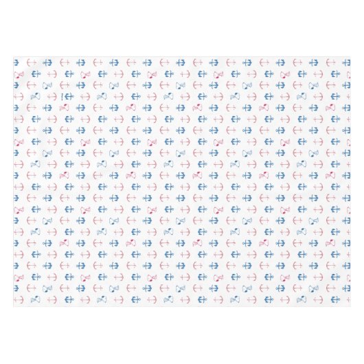 Snoopy Nautical Anchor Pattern Tischdecke (Vorderseite (Horizontal))
