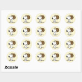 Snoopy-Oster-Beagle-Korb Runder Aufkleber (Blatt)