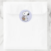 Snoopy-Osterkorb Runder Aufkleber (Tasche)