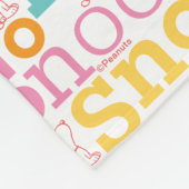 Snoopy Pastel Text Pattern Fleecedecke (Ecke)
