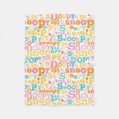 Snoopy Pastel Text Pattern Fleecedecke (Vorderseite)