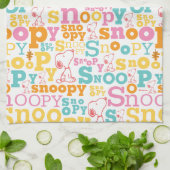 Snoopy Pastel Text Pattern Geschirrtuch (Gefaltet)