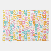 Snoopy Pastel Text Pattern Geschirrtuch (Horizontal)
