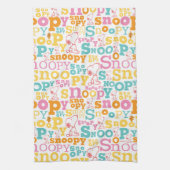 Snoopy Pastel Text Pattern Geschirrtuch (Vertikal)