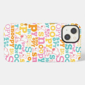Snoopy Pastel Text Pattern iPhone Hülle (Rückseite (Horizontal))