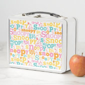 Snoopy Pastel Text Pattern Metall Brotdose (Beispiel)